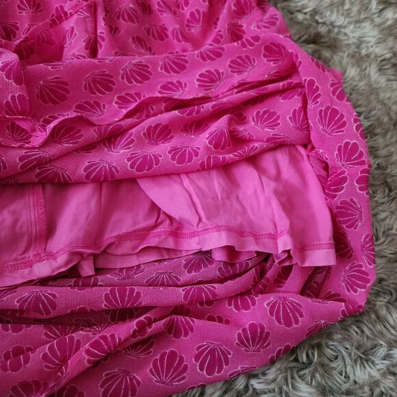 Free People Silver Honey Mini Wrap Dress Shell Print Berry Combo Pink Size Large - Picture 9 of 14